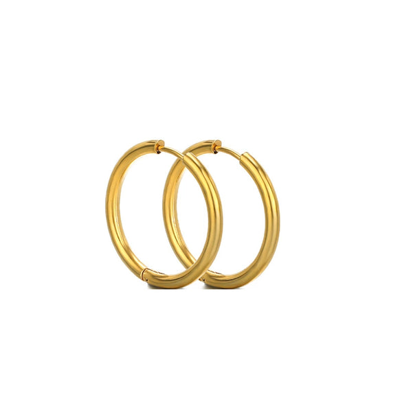 Unisex Round Stainless Steel Electroplated Fashion Earrings