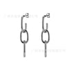 Unisex S925 Sterling Silver Oval Ear Buckle Earrings In Cold Metal Style With Geometric Design And Electroplating