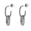 Unisex S925 Sterling Silver Oval Ear Buckle Earrings In Cold Metal Style With Geometric Design And Electroplating