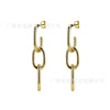 Unisex S925 Sterling Silver Oval Ear Buckle Earrings In Cold Metal Style With Geometric Design And Electroplating