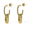 Unisex S925 Sterling Silver Oval Ear Buckle Earrings In Cold Metal Style With Geometric Design And Electroplating