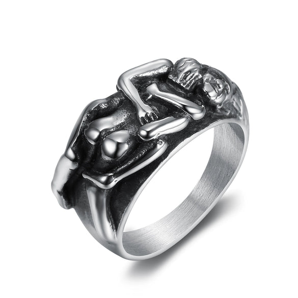 Unisex Sexy Skull Stainless Steel Ring With Seiko Design