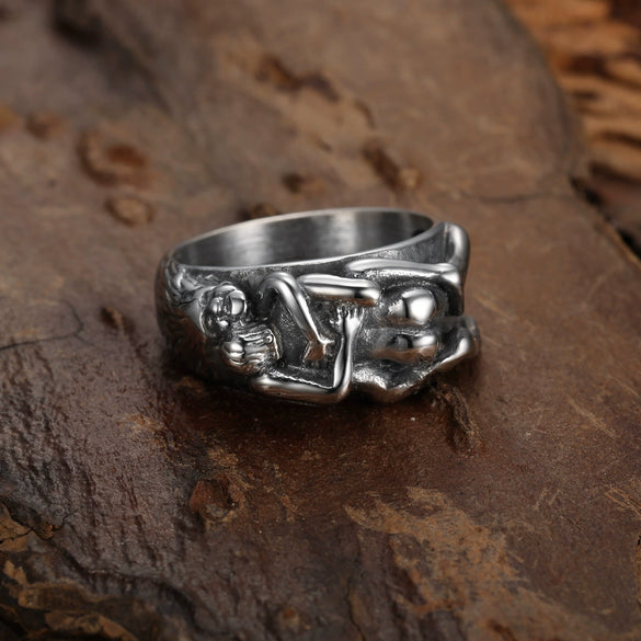 Unisex Sexy Skull Stainless Steel Ring With Seiko Design