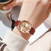 Unisex Silicone Alloy Iron Plain Glass Mirror Round Quartz Student Watch Leisure Style Spiral Crown Pin Buckle
