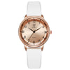 Unisex Silicone Alloy Iron Plain Glass Mirror Round Quartz Student Watch Leisure Style Spiral Crown Pin Buckle