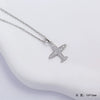 Unisex Simple Fashion Jewelry Copper Airplane Shape Pendant Necklace With Electroplating And Mixed Gemstone Setting