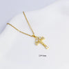 Unisex Simple Fashion Necklace Copper Electroplating Mixed Gemstone Setting O Word Chain Pendant Jewelry