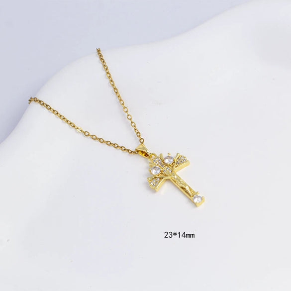 Unisex Simple Fashion Necklace Copper Electroplating Mixed Gemstone Setting O Word Chain Pendant Jewelry