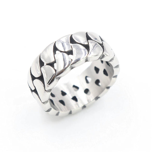 Unisex Simple Fashion Stainless Steel Woven Ring With Seiko Craftsmanship Personality Style Jewelry