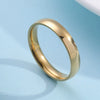 Unisex Simple Geometric Style Titanium Steel Electroplated Arc Smooth Ring Jewelry For Couples