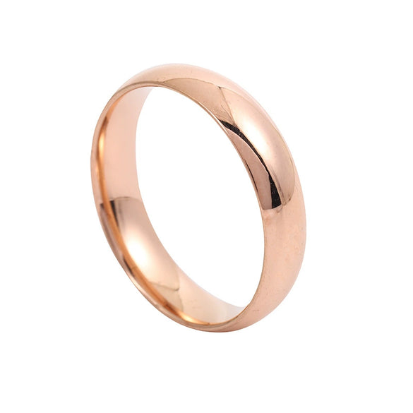 Unisex Simple Geometric Style Titanium Steel Electroplated Arc Smooth Ring Jewelry For Couples