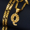 Unisex Simple Punk Cuban Letter Necklace Electroplated Copper Water Wave Chain Alphabet Pendant Necklace