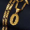 Unisex Simple Punk Cuban Letter Necklace Electroplated Copper Water Wave Chain Alphabet Pendant Necklace