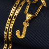 Unisex Simple Punk Cuban Letter Necklace Electroplated Copper Water Wave Chain Alphabet Pendant Necklace