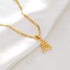 Unisex Simple Punk Cuban Letter Necklace Electroplated Copper Water Wave Chain Alphabet Pendant Necklace