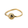 Unisex Simple Sun Moon Opening Adjustable Copper Ring With Electroplating