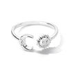 Unisex Simple Sun Moon Opening Adjustable Copper Ring With Electroplating