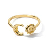 Unisex Simple Sun Moon Opening Adjustable Copper Ring With Electroplating