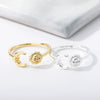 Unisex Simple Sun Moon Opening Adjustable Copper Ring With Electroplating