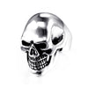 Unisex Skull Geometric Titanium Steel Ring With Polished Finish Punk Hip Hop Statement Jewelry