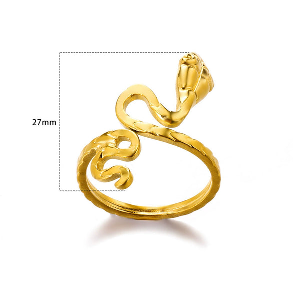 Unisex Snake Four Awn Star Leaf Shape Ring Electroplated With Crown Heart Shape Letters Numbers Text Pattern