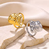Unisex Snake Four Awn Star Leaf Shape Ring Electroplated With Crown Heart Shape Letters Numbers Text Pattern