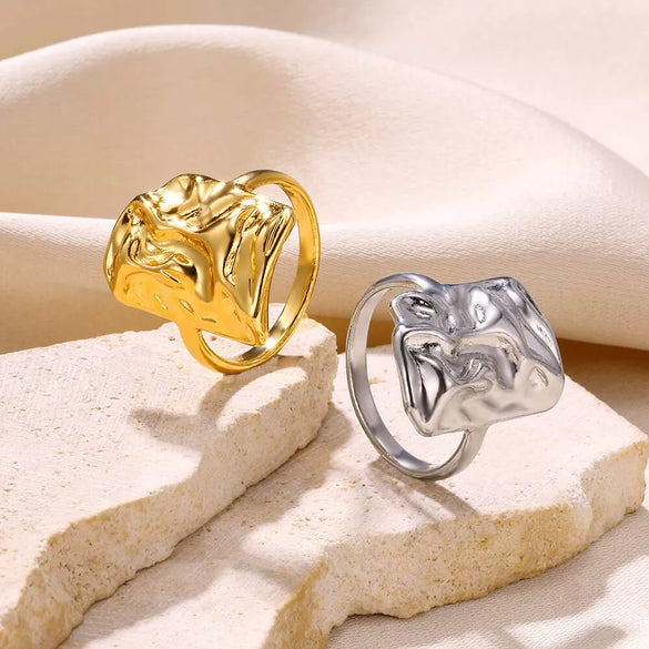 Unisex Snake Four Awn Star Leaf Shape Ring Electroplated With Crown Heart Shape Letters Numbers Text Pattern