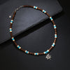 Unisex Sports Style Titanium Steel And Stainless Steel Rice Bead Chain Clavicle Necklace With Geometric Design By Seiko