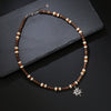 Unisex Sports Style Titanium Steel And Stainless Steel Rice Bead Chain Clavicle Necklace With Geometric Design By Seiko