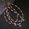 Unisex Sports Style Titanium Steel And Stainless Steel Rice Bead Chain Clavicle Necklace With Geometric Design By Seiko