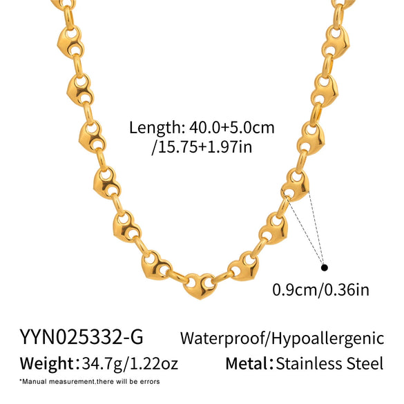 Unisex Stainless Steel And Titanium Steel Handmade Heart Water Drop Bell Pattern Electroplated Necklace And Bracelet Set