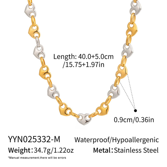 Unisex Stainless Steel And Titanium Steel Handmade Heart Water Drop Bell Pattern Electroplated Necklace And Bracelet Set