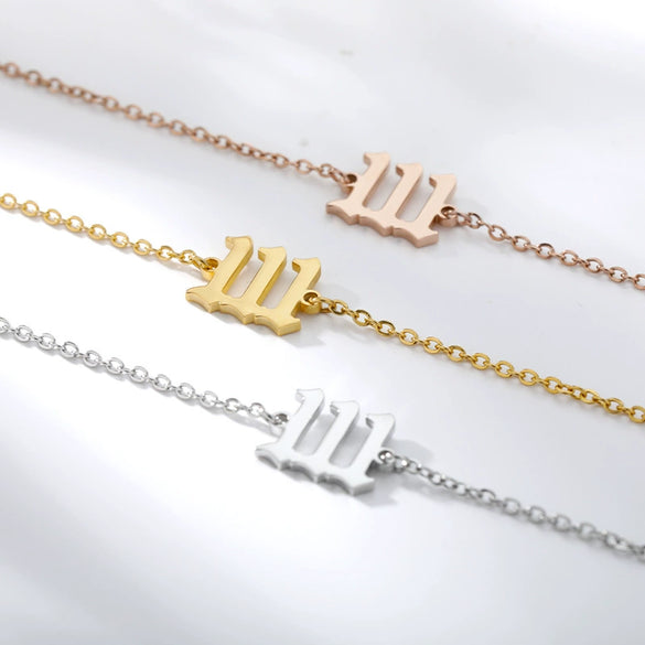 Unisex Stainless Steel Anklet With Letters Numbers Text Pattern