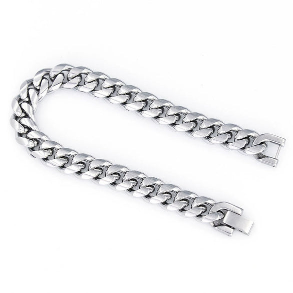 Unisex Stainless Steel Bracelet With Polished Finish And Plant Inspired Design For Men And Women Couple Jewelry