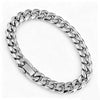 Unisex Stainless Steel Cuban Chain Bracelet With Jewelry Clasp Polished Geometric Link Design