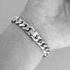 Unisex Stainless Steel Cuban Chain Bracelet With Jewelry Clasp Polished Geometric Link Design