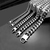 Unisex Stainless Steel Cuban Link Chain Bracelet And Necklace With Polished Star Pendant Sporty Jewelry