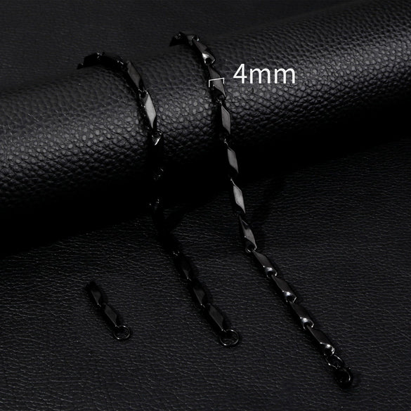 Unisex Stainless Steel Geometric Bamboo Chain Necklace With Electroplating Treatment