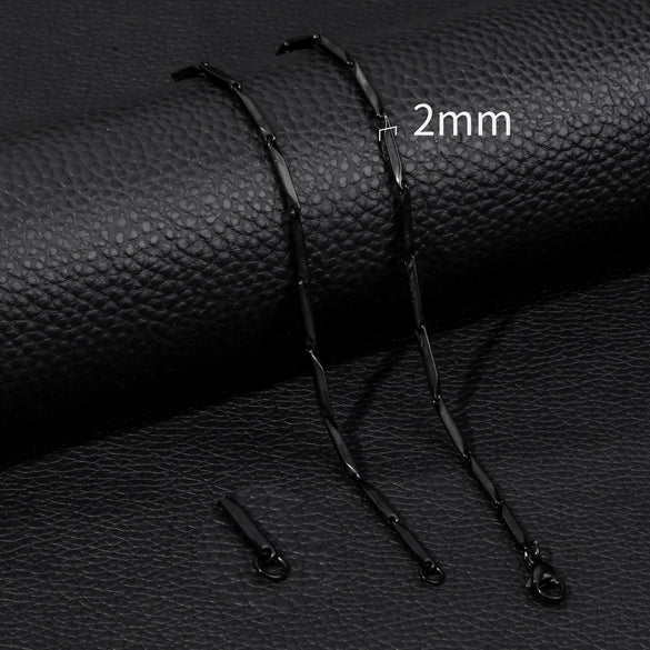Unisex Stainless Steel Geometric Bamboo Chain Necklace With Electroplating Treatment