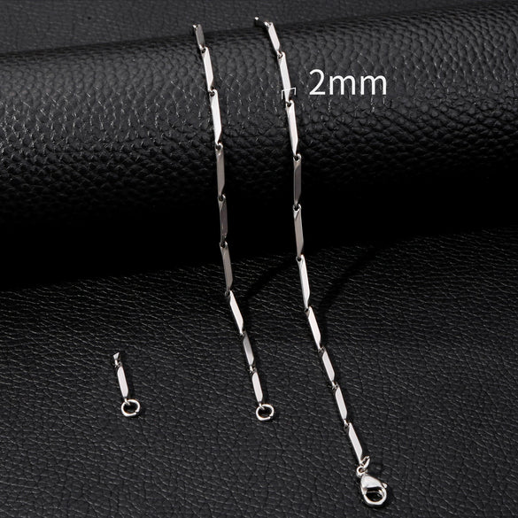 Unisex Stainless Steel Geometric Bamboo Chain Necklace With Electroplating Treatment