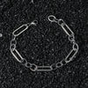 Unisex Stainless Steel Geometric Chain Bracelet With Electroplated Finish Cool Hip Hop Street Style Jewelry For Men
