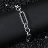 Unisex Stainless Steel Geometric Chain Bracelet With Electroplated Finish Cool Hip Hop Street Style Jewelry For Men