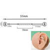 Unisex Stainless Steel Geometric Double Layer Chain Hanging Cross Detachable Ear Bridge Earrings With Electroplating
