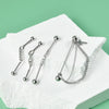 Unisex Stainless Steel Geometric Double Layer Chain Hanging Cross Detachable Ear Bridge Earrings With Electroplating