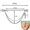 Unisex Stainless Steel Geometric Double Layer Chain Hanging Cross Detachable Ear Bridge Earrings With Electroplating