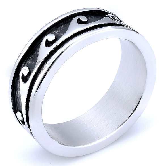 Unisex Stainless Steel Geometric Fashion Ring With Electroplated Finish For Men And Women
