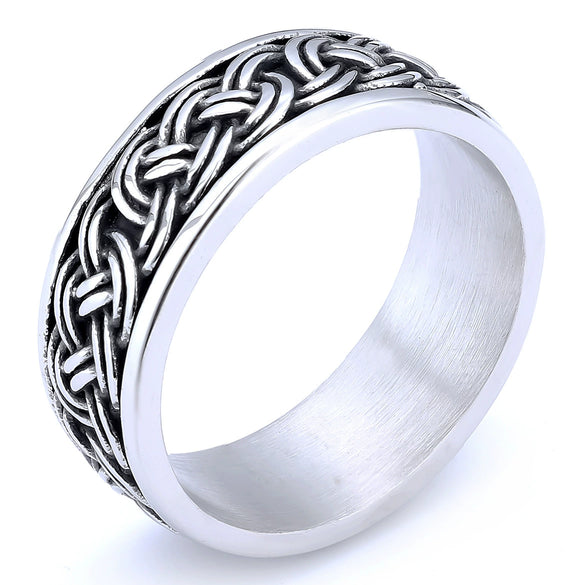Unisex Stainless Steel Geometric Fashion Ring With Electroplated Finish For Men And Women