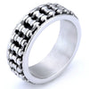 Unisex Stainless Steel Geometric Fashion Ring With Electroplated Finish For Men And Women