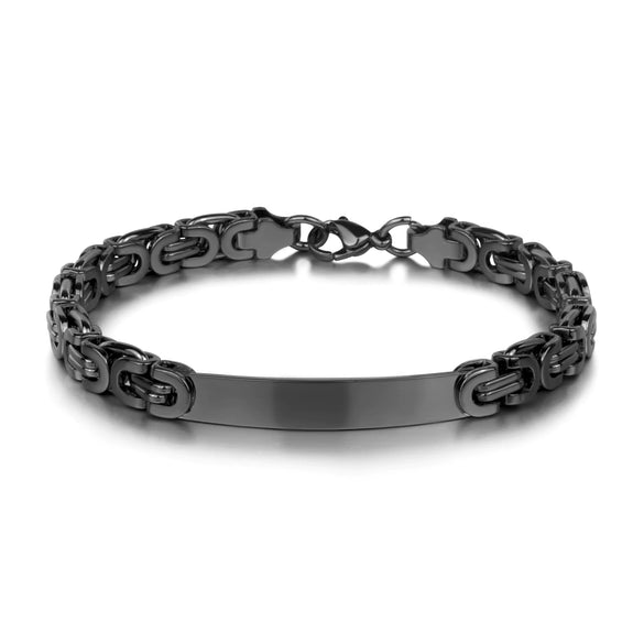 Unisex Stainless Steel Geometric Flat Loop Chain Bracelet Jewelry
