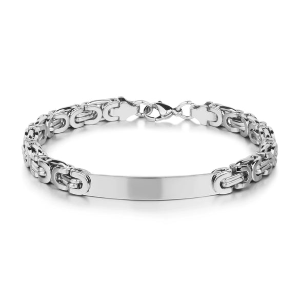 Unisex Stainless Steel Geometric Flat Loop Chain Bracelet Jewelry